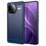Xiaomi Redmi K80 Pro/Poco F7 Ultra Børstet TPU Cover - Karbonfiber - Blå