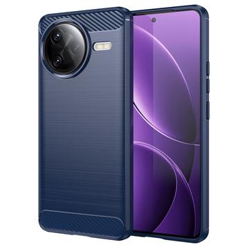 Xiaomi Redmi K80 Pro/Poco F7 Ultra Børstet TPU Cover - Karbonfiber - Blå
