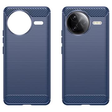 Xiaomi Redmi K80 Pro/Poco F7 Ultra Børstet TPU Cover - Karbonfiber - Blå