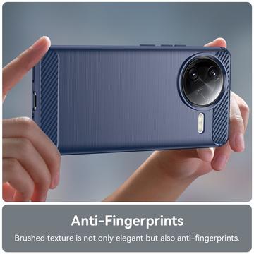 Xiaomi Redmi K80 Pro/Poco F7 Ultra Børstet TPU Cover - Karbonfiber - Blå