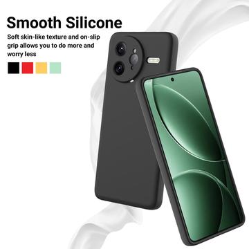 Xiaomi Redmi K80 Pro/Poco F7 Ultra Flydende silikone cover med håndrem - sort