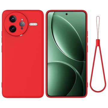 Xiaomi Redmi K80 Pro/Poco F7 Ultra Flydende silikone cover med håndrem - rød