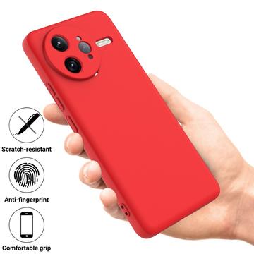 Xiaomi Redmi K80 Pro/Poco F7 Ultra Flydende silikone cover med håndrem - rød