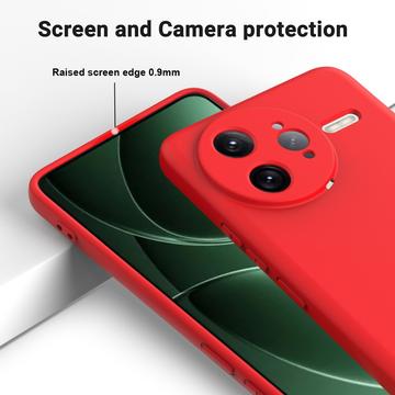 Xiaomi Redmi K80 Pro/Poco F7 Ultra Flydende silikone cover med håndrem - rød