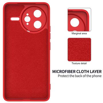 Xiaomi Redmi K80 Pro/Poco F7 Ultra Flydende silikone cover med håndrem - rød