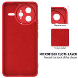 Xiaomi Redmi K80 Pro/Poco F7 Ultra Flydende silikone cover med håndrem - rød