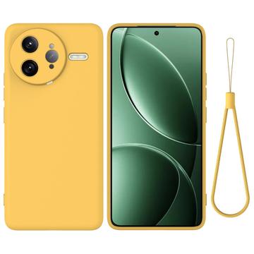 Xiaomi Redmi K80 Pro/Poco F7 Ultra Flydende silikone cover med håndrem - gul