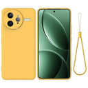 Xiaomi Redmi K80 Pro/Poco F7 Ultra Flydende silikone cover med håndrem - gul