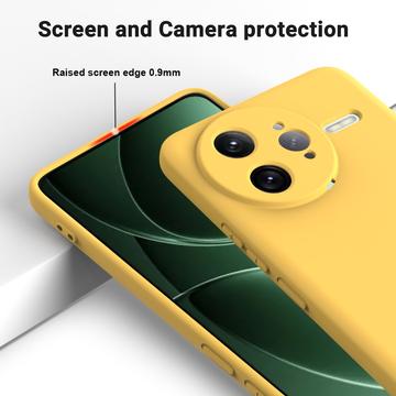 Xiaomi Redmi K80 Pro/Poco F7 Ultra Flydende silikone cover med håndrem - gul