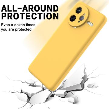 Xiaomi Redmi K80 Pro/Poco F7 Ultra Flydende silikone cover med håndrem - gul