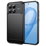 Xiaomi Redmi K90/Poco F8 Pro Børstet TPU Cover - Karbonfiber - Sort