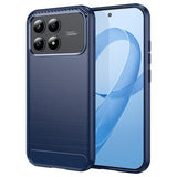 Xiaomi Redmi K90/Poco F8 Pro Børstet TPU Cover - Karbonfiber - blå
