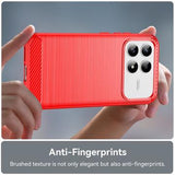 Xiaomi Redmi K90/Poco F8 Pro Børstet TPU Cover - Karbonfiber - rød