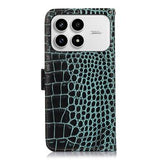 Xiaomi Redmi K90/Poco F8 Pro Crocodile Series Læderpung med RFID - Grøn