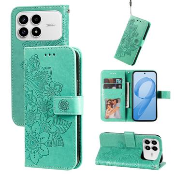 Xiaomi Redmi K90/Poco F8 Pro Mandala Series Etui med Pung - Grøn