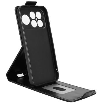 Xiaomi Redmi K90 Pro Max/Poco F8 Ultra lodret flip-etui med stativ - sort