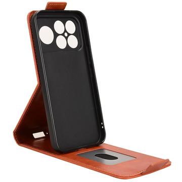 Xiaomi Redmi K90 Pro Max/Poco F8 Ultra lodret flip-etui med stativ - Brun