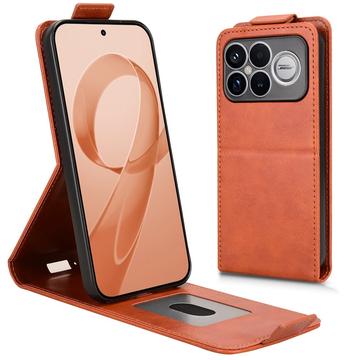 Xiaomi Redmi K90 Pro Max/Poco F8 Ultra lodret flip-etui med stativ - Brun