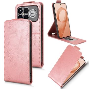 Xiaomi Redmi K90 Pro Max/Poco F8 Ultra lodret flip-etui med stativ - rosaguld