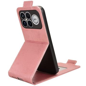 Xiaomi Redmi K90 Pro Max/Poco F8 Ultra lodret flip-etui med stativ - rosaguld