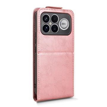 Xiaomi Redmi K90 Pro Max/Poco F8 Ultra lodret flip-etui med stativ - rosaguld