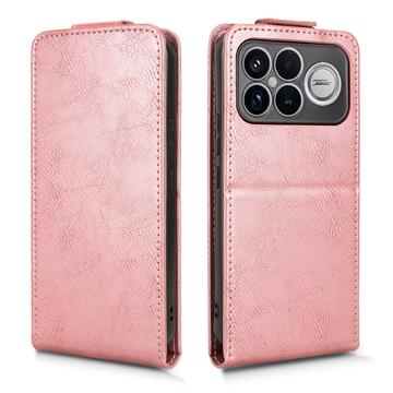 Xiaomi Redmi K90 Pro Max/Poco F8 Ultra lodret flip-etui med stativ - rosaguld