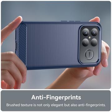 Xiaomi Redmi K90 Pro Max/Poco F8 Ultra Børstet TPU Cover - Karbonfiber - blå