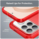 Xiaomi Redmi K90 Pro Max/Poco F8 Ultra Børstet TPU Cover - Karbonfiber - rød