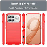 Xiaomi Redmi K90 Pro Max/Poco F8 Ultra Børstet TPU Cover - Karbonfiber - rød