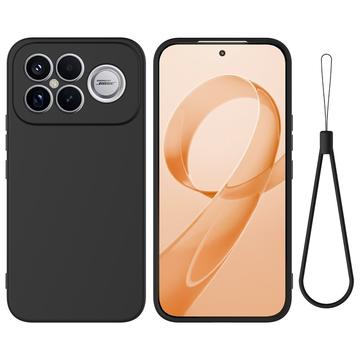 Xiaomi Redmi K90 Pro Max/Poco F8 Ultra Flydende silikone cover med håndrem - sort