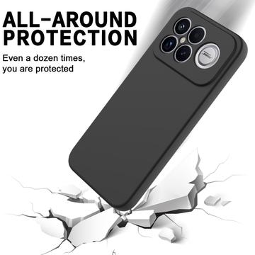 Xiaomi Redmi K90 Pro Max/Poco F8 Ultra Flydende silikone cover med håndrem - sort