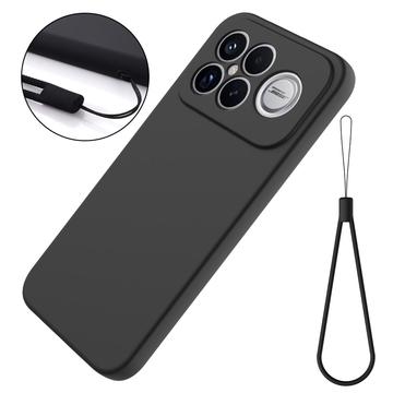 Xiaomi Redmi K90 Pro Max/Poco F8 Ultra Flydende silikone cover med håndrem - sort