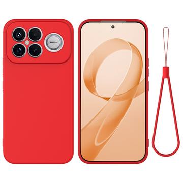 Xiaomi Redmi K90 Pro Max/Poco F8 Ultra Flydende silikone cover med håndrem - rød