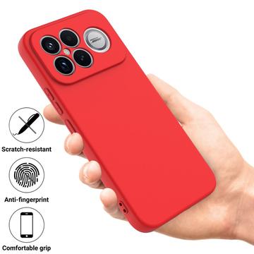 Xiaomi Redmi K90 Pro Max/Poco F8 Ultra Flydende silikone cover med håndrem - rød