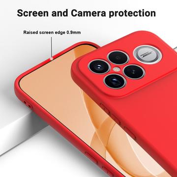 Xiaomi Redmi K90 Pro Max/Poco F8 Ultra Flydende silikone cover med håndrem - rød