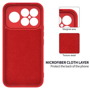 Xiaomi Redmi K90 Pro Max/Poco F8 Ultra Flydende silikone cover med håndrem - rød