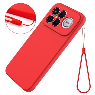 Xiaomi Redmi K90 Pro Max/Poco F8 Ultra Flydende silikone cover med håndrem - rød