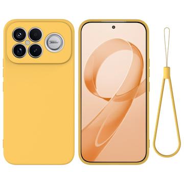 Xiaomi Redmi K90 Pro Max/Poco F8 Ultra Flydende silikone cover med håndrem - gul