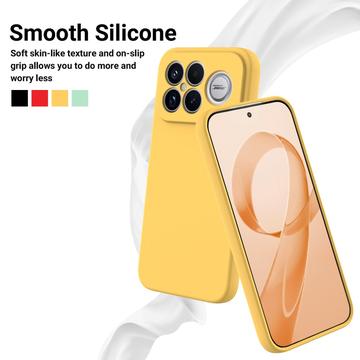 Xiaomi Redmi K90 Pro Max/Poco F8 Ultra Flydende silikone cover med håndrem - gul