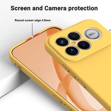 Xiaomi Redmi K90 Pro Max/Poco F8 Ultra Flydende silikone cover med håndrem - gul