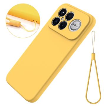 Xiaomi Redmi K90 Pro Max/Poco F8 Ultra Flydende silikone cover med håndrem - gul