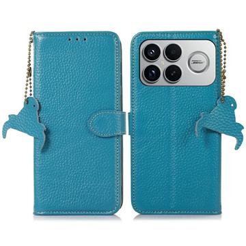 Xiaomi Redmi K90 Pro Max/Poco F8 Pro Pung læder cover med RFID - blå