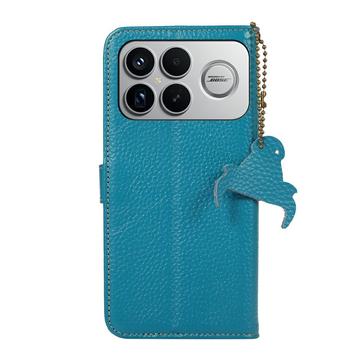 Xiaomi Redmi K90 Pro Max/Poco F8 Pro Pung læder cover med RFID - blå