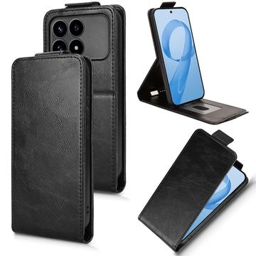 Xiaomi Redmi K90/Poco F8 Pro lodret flip-etui med stativ - sort