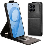 Xiaomi Redmi K90/Poco F8 Pro lodret flip-etui med stativ - sort