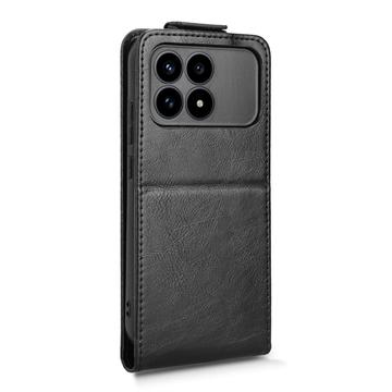 Xiaomi Redmi K90/Poco F8 Pro lodret flip-etui med stativ - sort