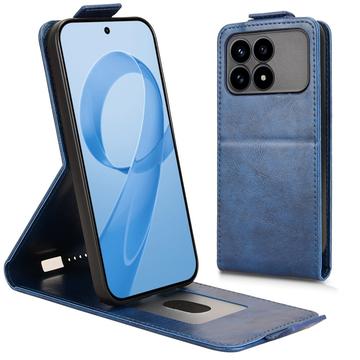 Xiaomi Redmi K90/Poco F8 Pro lodret flip-etui med stativ - mørkeblå