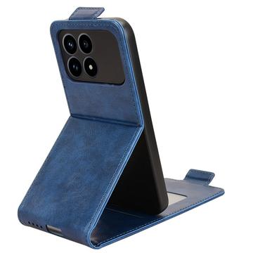 Xiaomi Redmi K90/Poco F8 Pro lodret flip-etui med stativ - mørkeblå