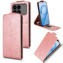 Xiaomi Redmi K90/Poco F8 Pro lodret flip-etui med stativ - rosaguld