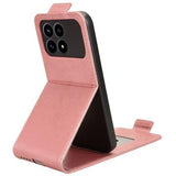 Xiaomi Redmi K90/Poco F8 Pro lodret flip-etui med stativ - rosaguld